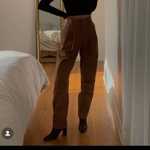 NWOT Uncle Studios pleated trousers in brown